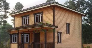 Двухэтажный дом из бруса в Карпинске от Строй-Кпн - строительство от 135980 руб.
